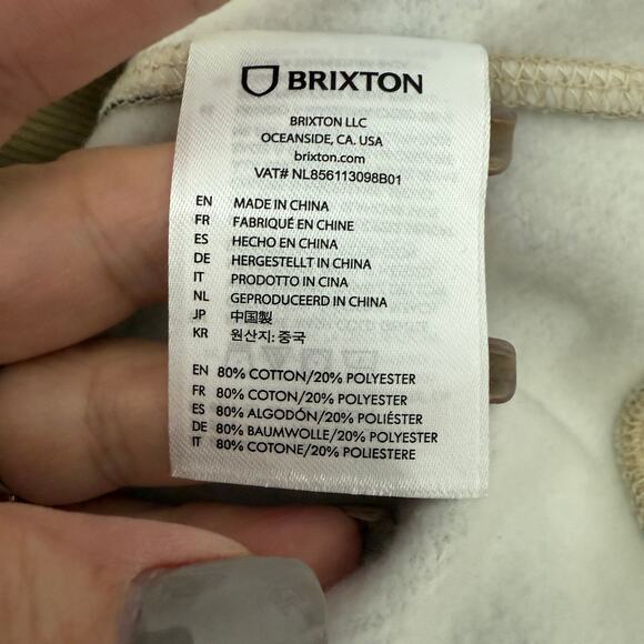 Men's Brixton Green Brown Leaf Camo Builders Fleece Hood Size Medium NEW - Picture 4 of 12